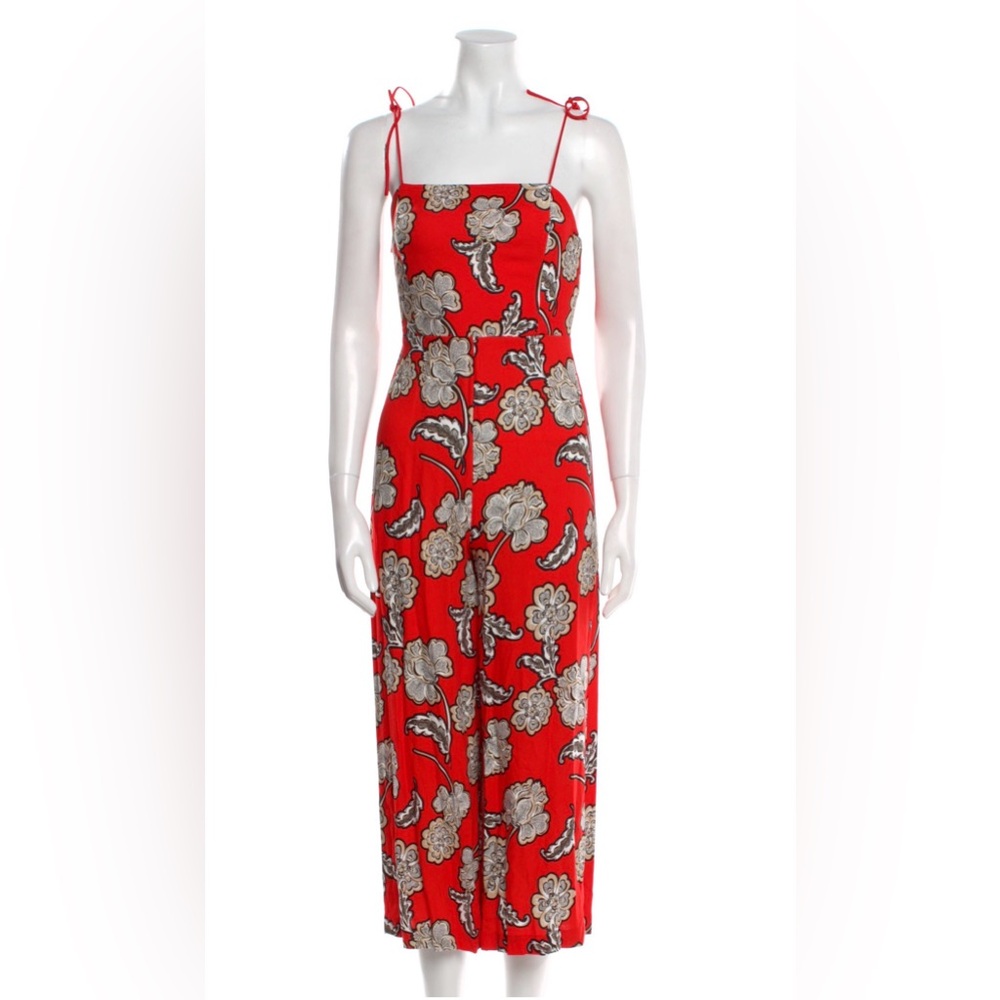Alice + Olivia Red Floral Jumpsuit